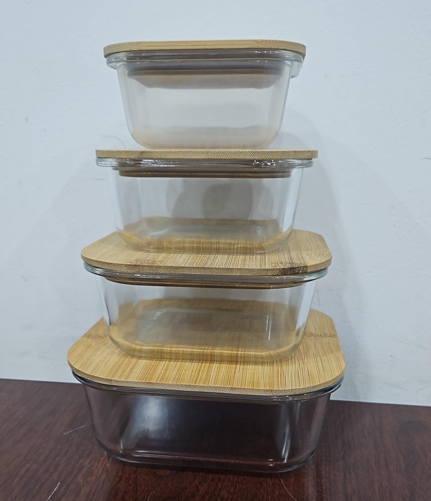 EcoLock™ Glass Food Storage Containers with Bamboo Lids