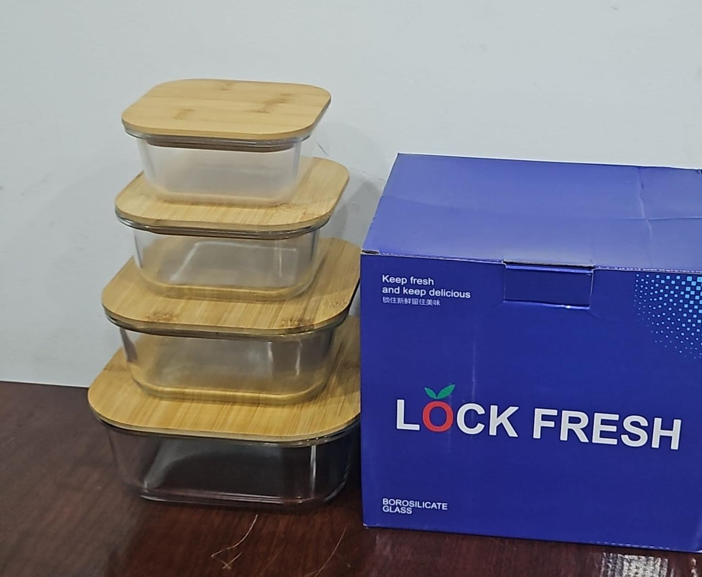 EcoLock™ Glass Food Storage Containers with Bamboo Lids