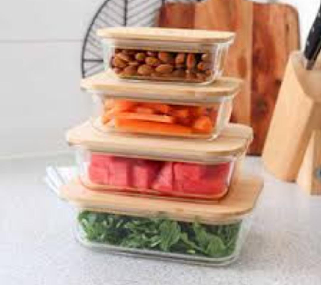 EcoLock™ Glass Food Storage Containers with Bamboo Lids