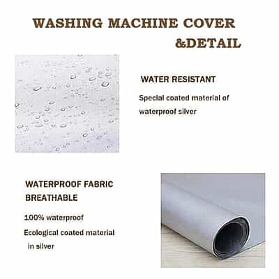 Silver Waterproof Washing Machine Cover