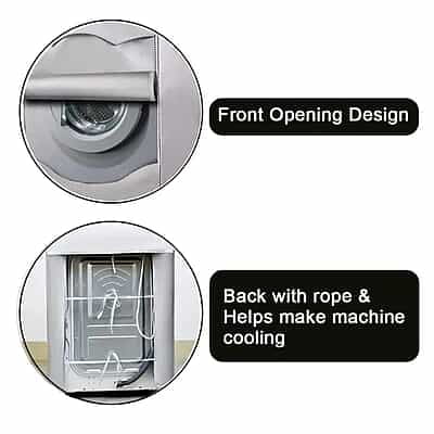 Silver Waterproof Washing Machine Cover