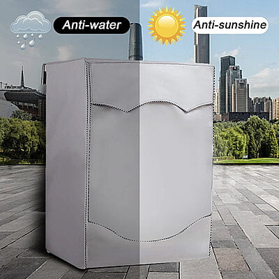 Silver Waterproof Washing Machine Cover