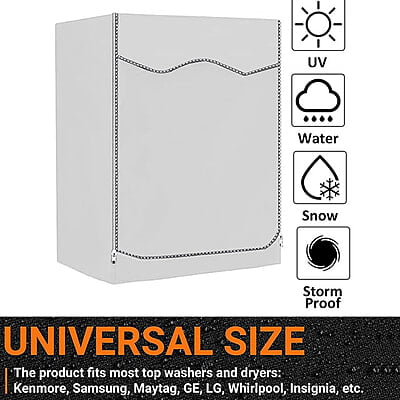 Silver Waterproof Washing Machine Cover