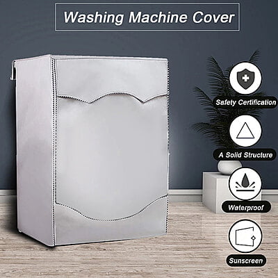 Silver Waterproof Washing Machine Cover