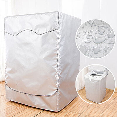 Silver Waterproof Washing Machine Cover