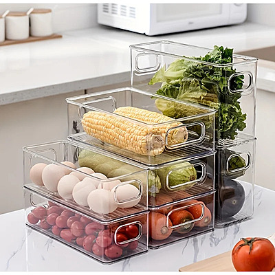 3 pcs stackable fridge organizers