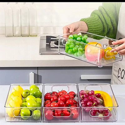 3 pcs stackable fridge organizers