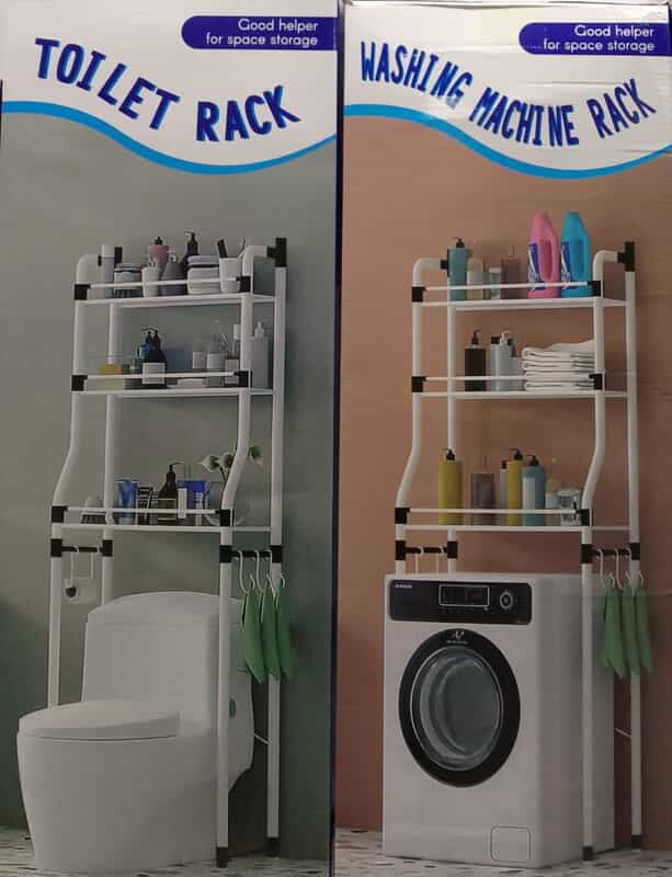 3-Layer Detachable Metallic Over-the-Toilet Rack | Space-Saving Storage