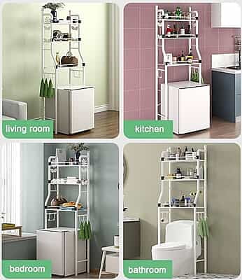 3-Layer Detachable Metallic Over-the-Toilet Rack | Space-Saving Storage