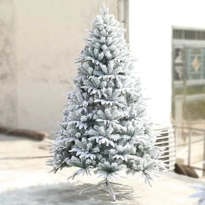 Snow flocked Christmas tree