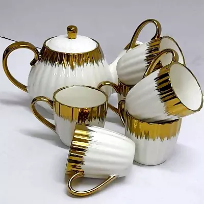 Elegant Ceramic Tea Set with 1.8L Kettle & 6 Cups